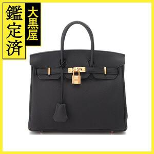 HERMES エルメス ハンドバッグ バーキン25 ブラック トゴ ローズゴールド金具(ピンクゴールド金具) 2143200572682【430】