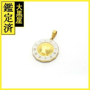 JEWELRY ジュエリー エンジェル金貨 1/25オンス 白時計枠 ペンダントトップ K24 K18 【460】2147100514919