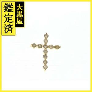 JEWELRY ノンブランド ペンダント トップ クロス K18 イエローゴールド ダイヤモンド 0.34カラット 0.6g【473】