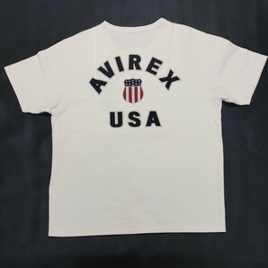 AVIREX ヘビーウェイト Tシャツ 2XL 刺繍Tシャツ バッグ刺繍Tシャツ アビレックス 白Tシャツ 珍しいサイズです。オーバーサイズ 刺繍ロゴの画像2