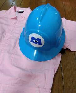 モンスターズインク♪ヘルメット　ディズニーショップ＆ピンクのつなぎ（サイズL）　BOOの仮装　コスプレ
