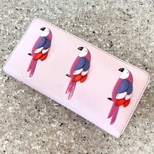 【kate spade】ケイトスペード 長財布 鳥 バード アニマル ラウンドファスナー 