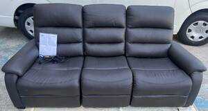 ( pickup * transportation only ) ( beautiful goods ) NITORInitoli electric reclining sofa Nbi Lee bar 3 seater . table attaching black last year buy 