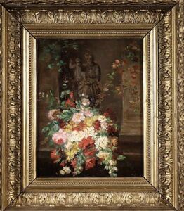 絵画　油彩　フランス/仏　印象派　静物画　聖母　花　19世紀