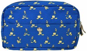 Disney Donald front with pocket pouch ( blue total pattern ) pen pouch Donald Duck 