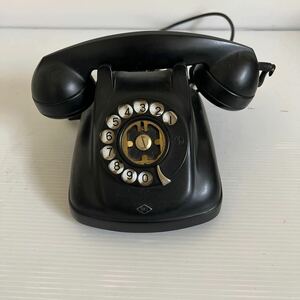  Showa Retro black telephone machine dial type telephone 4 number A automatic type OKI antique collection 