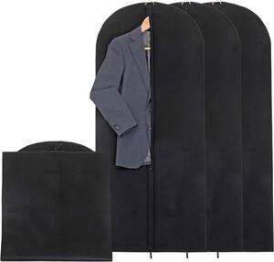 アストロ 洋服カバー 3枚 黒 厚手不織布 ファスナー付き 底までカバー 605-29