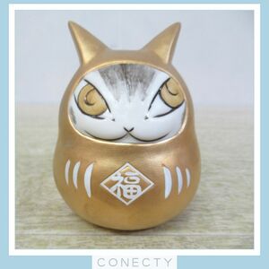 わちふぃーるど WACHIFIELD 猫だるま 貯金箱 金/陶器製/猫のダヤン/箱欠品【T4【XX