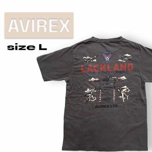 AVIREX アビレックス 半袖 Tシャツ 古着 チャコール L