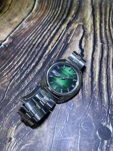 seiko 5actus グリーンカットガラス　自動巻 腕時計 動作品　セイコー SEIKO 