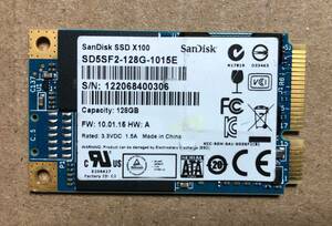 SanDisk mSATA SSD X100 SD5SF2-128GB mSATA SSD 128GB 6Gb/s 動作品