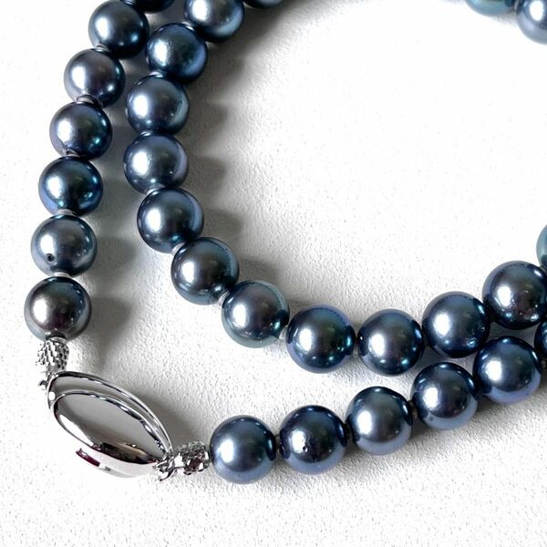 【照り強】あこや真珠 パール ネックレス 真珠 シルバー刻印 7.8～7.3㎜ pearl necklace