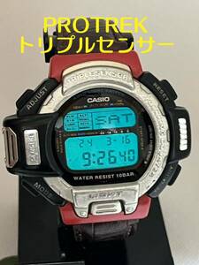 CASIO PROTREK 人気 多機能 トリプルセンサー内蔵 アウトドア時計 カシオ プロトレック クオーツ デジタル 腕時計 
