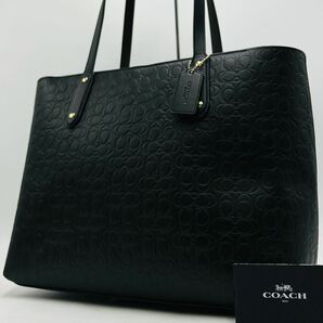 1円～【未使用級】入手困難品 コーチ COACH トートバッグ ビジネスバッグ ブリーフケース A4 2way レザー メンズ レディース ブラック 黒の画像1