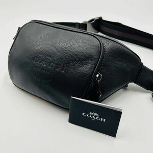 1 иен ~[ не использовался класс ] трудно найти товар Coach COACH сумка "body" сумка на плечо сумка-пояс кожа черный чёрный мужской женский 