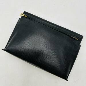 1 jpy ~[ hard-to-find goods ] regular price 30 ten thousand jpy Loewe LOEWE T pouch linen hole gram clutch bag second bag leather men's lady's black 