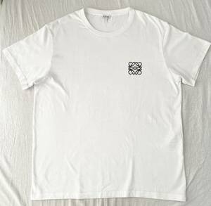 （美品）【LOEWE】アナグラム　刺繍　ロゴ　Tシャツ ホワイト メンズ