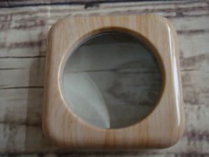  wood grain desk magnifier ^,,. natural ( size :8.2×8.2×3.1cm)_.,,^[ new goods ]