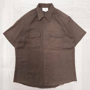 古着 90s DICKIES ディッキーズ 半袖ワークシャツ ブラウン