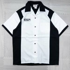 古着 00s 90s ボーリングシャツ ESP ワンポイント トップス メンズM ホンジュラス製 ホワイト ブラック