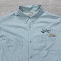 古着 Columbiaコロンビア PFG 刺繍 フィッシングシャツ 長袖シャツ トップス メンズL相当 アイスブルー_画像5