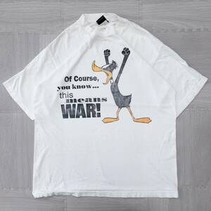 古着 90s Looney Tunes Daffy Duck 1995 ルーニー・テューンズ ダフィ・ダック Tシャツ トップスUSA製 ホワイト