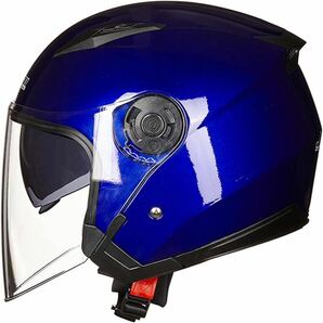 バイクヘルメット ジェットヘルメット 3/4帽ヘルメット ダブルシールド スクーター用 インナースモークシールド  Lサイズ  59-60cmの画像1