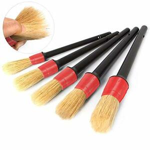  car wash brush 5 pcs set 100% pig wool wheel engine ti tail brush parts cleaning brush wheel brush trim . emblem etc. small 