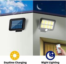 LED センサーライト 屋外 ソーラーライト太陽光発電 2個セット IP65防水 屋外ウォールライト 3つの知能モード モーションディテクタ 分離型_画像4