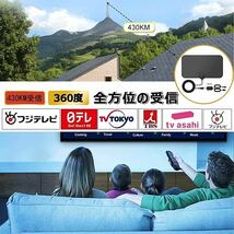 「2024最強受信範囲」室内アンテナ 4K HD TV アンテナ 地デジ テレビ アンテナ 信号ブースター内蔵 430KM 受信範囲 360度全方位受信_画像7