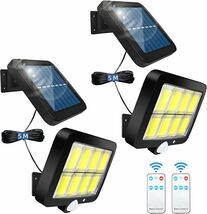LED センサーライト 屋外 ソーラーライト太陽光発電 2個セット IP65防水 屋外ウォールライト 3つの知能モード モーションディテクタ 分離型_画像1