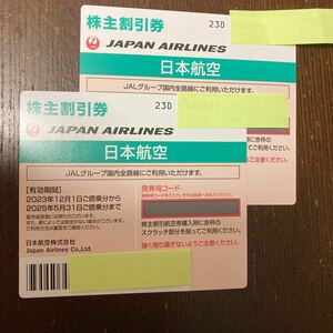 JAL 日本航空 株主優待 株主割引券　有効期限　2025年5月31日 2枚　発送のみ