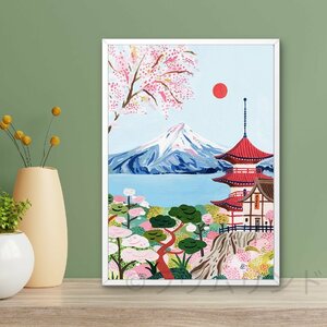 サラデママ 日本 風景 イラスト アート ポスター A4サイズ 21×30cm フレーム別売