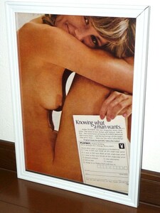 1974年 USA 70s vintage 洋書雑誌広告 額装品 Playboy プレイボーイ (A4サイズ) / 検索用 Playmate 店舗 ガレージ 看板 装飾 ディスプ