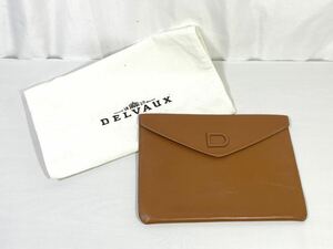 美品 DELVAUX デルヴォー レザー フラップ クラッチバッグ セカンドバッグ ブラウン ■FR2504