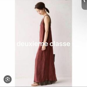 deuxieme classe リネンガーゼワンピース　ボルドー