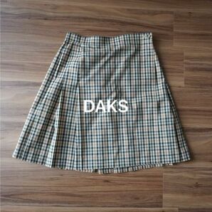 DAKS ダックス　イタリア製　キュロット風　チェック　プリーツ　巻きスカート