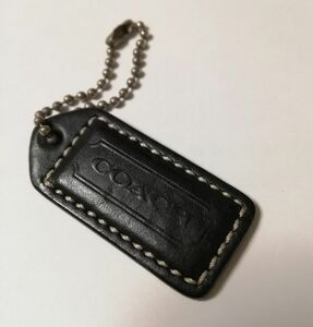 価格の相談には応じません　値下げ不可能　キーホルダー コーチ COACH レザー バッグチャーム チャーム プレート　黒色