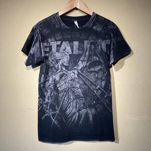 ★送料込み★ 00's 2006年 ヴィンテージ 古着 METALLICA メタリカ 総柄 全面プリント Tシャツ JUSTICE ジャスティス