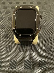 Apple Watch アップルウォッチ 44mm45mm用メタルケース＋ラバーベルト ブラックUSED品
