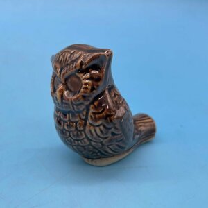 【10393P041】ミミズク 陶器 笛 フクロウ 梟 可愛い インテリア オブジェ 玩具 鳥 動物 アニマル