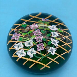 [10834P069] perth car -92C No153 Parthshir paperweight crystal weight benechi Agras floral print trellis pattern 