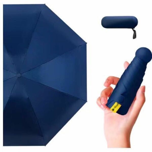 折りたたみ傘　晴雨兼用　コンパクト　軽量　UVカット　ネイビー