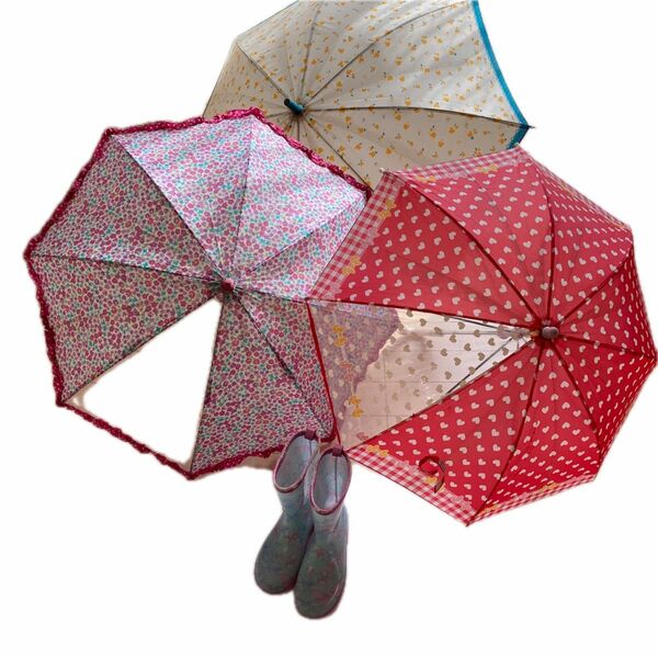 雨傘3本＆長靴21㎝　女児　雨具