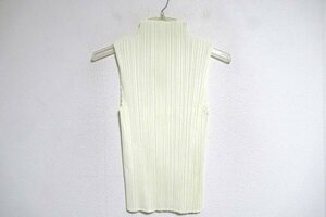 N6879:PLEATS PLEASE ISSEY MIYAKE（プリーツプリーズ イッセイミヤケ）ハイネックノースリーブ/アイボリー/4：35