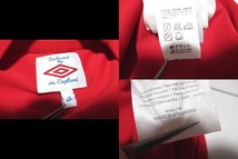 B0300:vintage UMBRO イングランド サッカー ユニフォーム ゲームシャツ サッカーシャツ 赤 46 メンズ 半袖シャツ 半袖Tシャツ:35_画像9