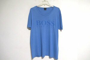 N6907:HUGO BOSS(ヒューゴボス)ロゴデザインTシャツ/濃水色/XXL：35