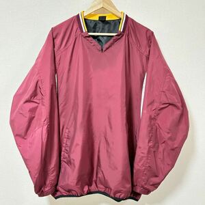 【DESCENTE】デサント 中綿入り ピステ レッド 赤 リブ ポケット サッカー スポーツ ウィンドブレーカー 練習着 メンズ サイズO/Y9111SS