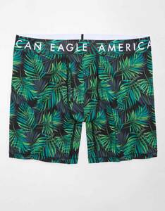 * AE アメリカンイーグル ボクサーブリーフ トランクス AEO Palm Trees 6" Classic Boxer Brief S / Green *