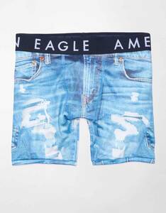 * AE アメリカンイーグル ボクサーブリーフ トランクス AEO Denim Print 6&#34; Flex Boxer Brief XS / Light Blue *